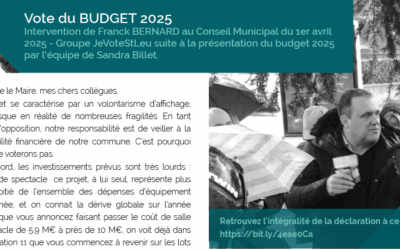 Budget 2025 – Nous votons contre – Déclaration de Franck BERNARD