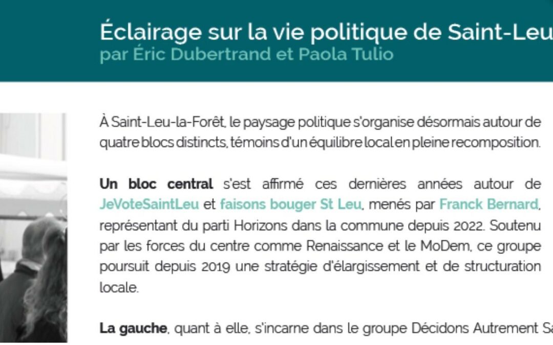 Éclairage sur la vie politique de Saint-Leu