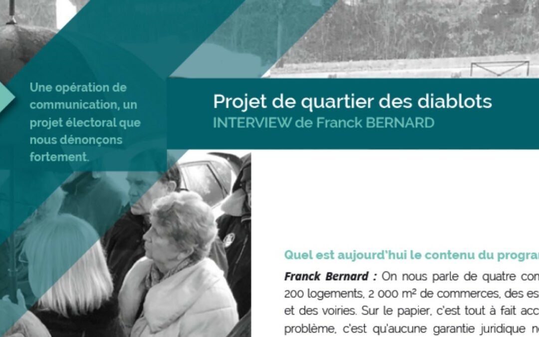 Projet de quartier des diablots-Intervention de Franck BERNARD
